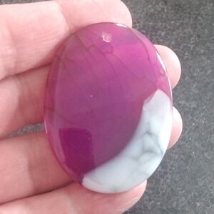 Purple and White Dragons Veins Agate Pendant Gemstone